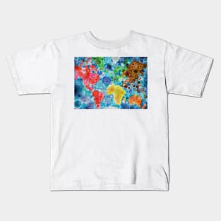 Spirograph World Map: a Patterned Spirograph Collage Kids T-Shirt